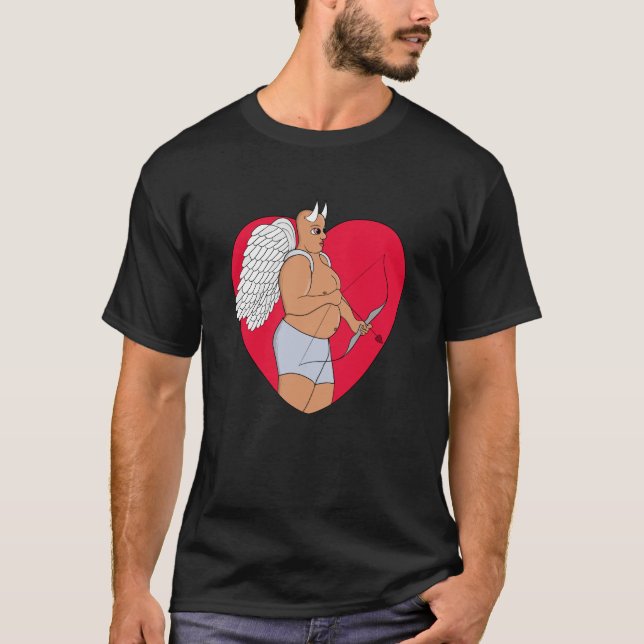 Romantiskt hjärta med ovanlig cupid t shirt (Framsida)