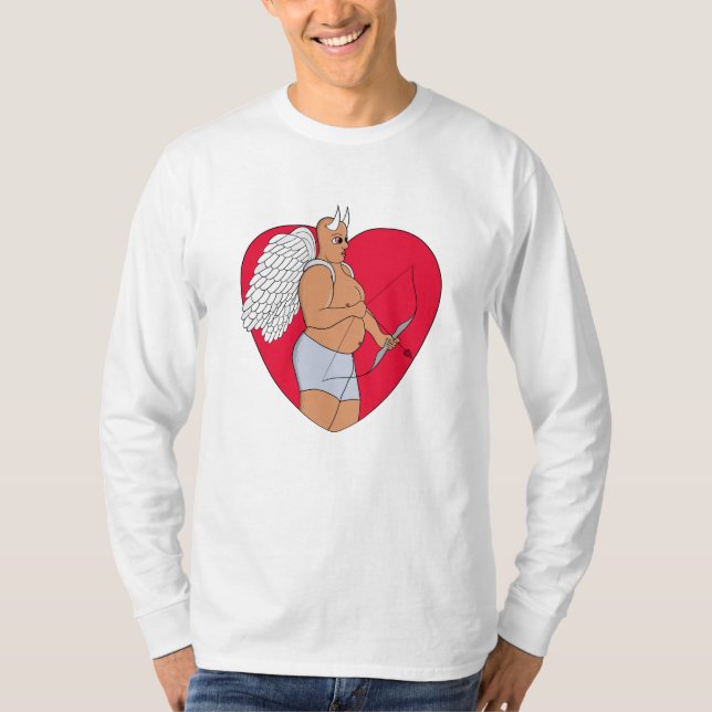 Romantiskt hjärta med ovanlig cupid t shirt (Framsida)