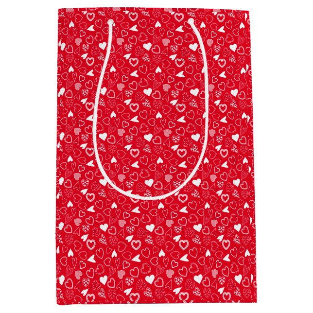 Romantiskt hjärta mönster red Gift Bag (Framsidan)