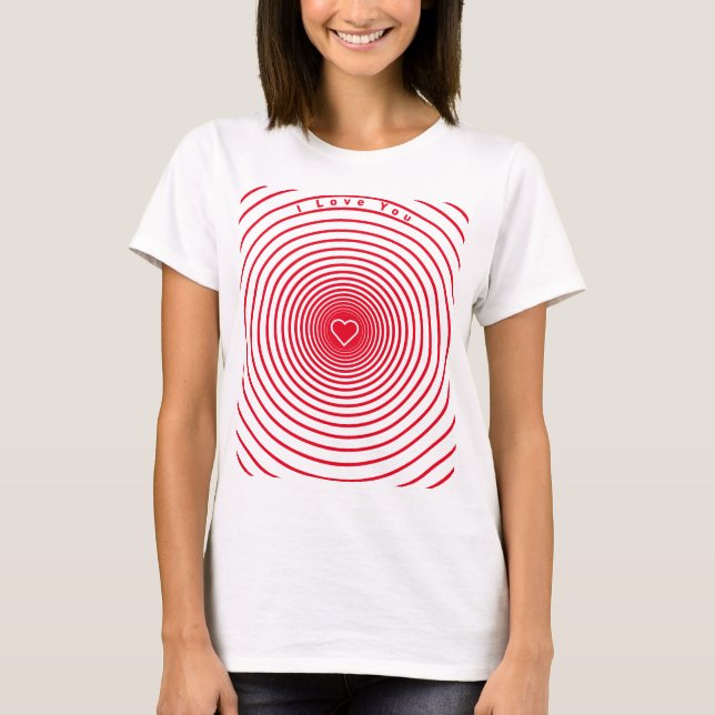 Romantiskt hjärta T-Shirt med text - jag Kärlek du (Framsida)