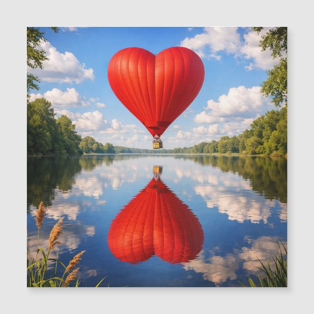Romantiskt hjärtans ballongreflektionsillustration (Framsida)