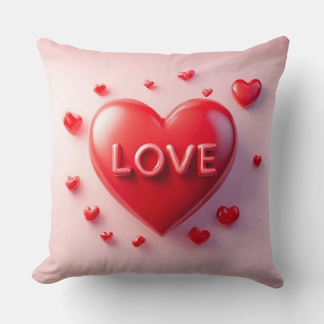 ❤️ Romantiskt Hjärtdekor För Valentinsrum  Kudde (Framsida)