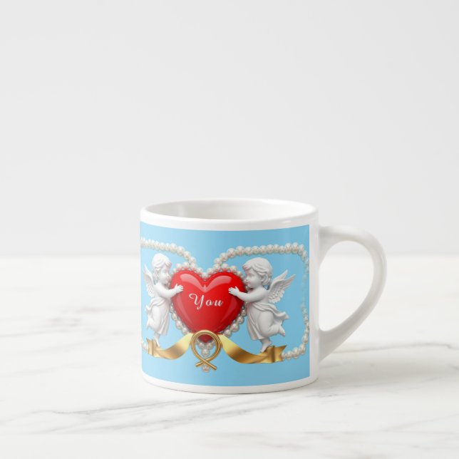 Romantiskt hjärtdesign espressomugg (Höger)
