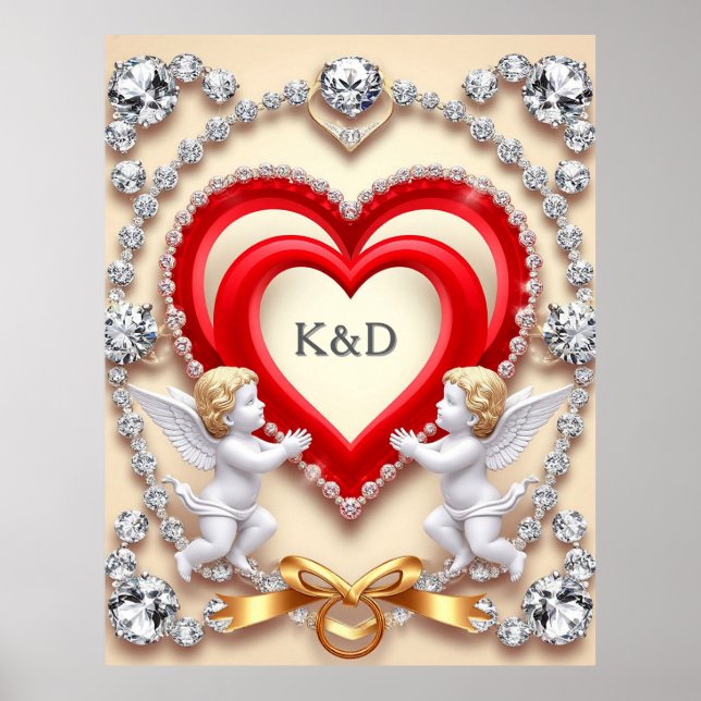 Romantiskt hjärtdesign poster (Framsidan)