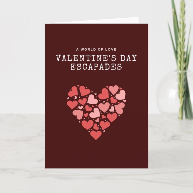 Romantiskt hjärtkollage Alla hjärtans dag Kort (Framsida)