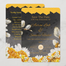 Romantiskt Honey Floral Save the Date