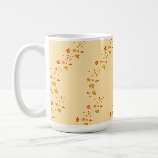 romantiskt Höst löv elfenben Kaffemugg (Vänster)