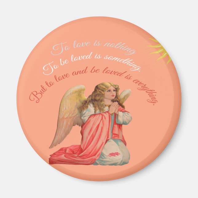 ROMANTISKT INSPIRERANDE CITAT | ROSA FEMININ ÄNGEL MAGNET (Framsidan)