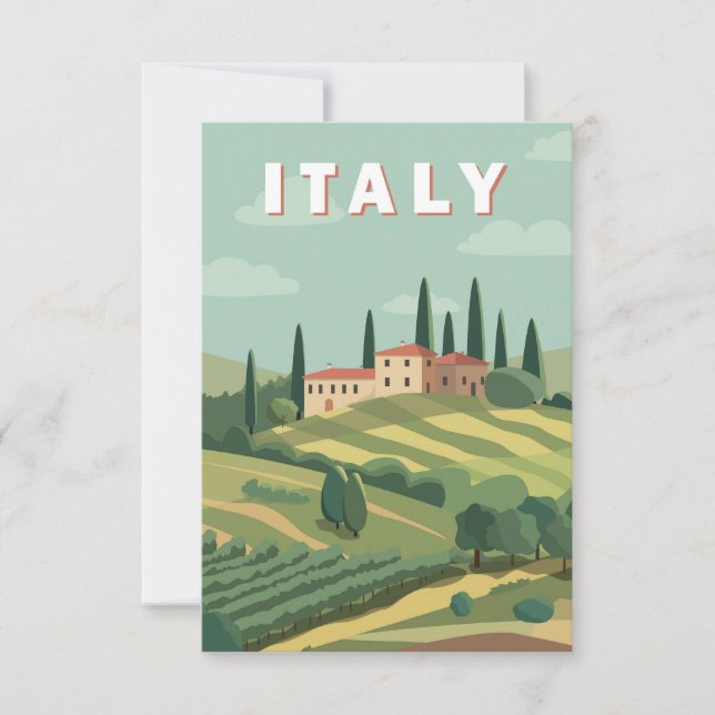 Romantiskt Italien liggande Tack Kort (Framsida)