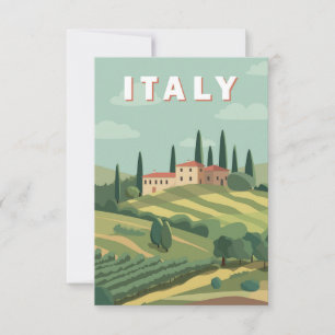 Romantiskt Italien liggande Tack Kort