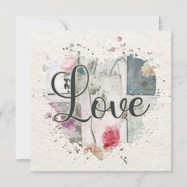 Romantiskt Kärlek Heart Note-kort Anteckningskort (Framsida)