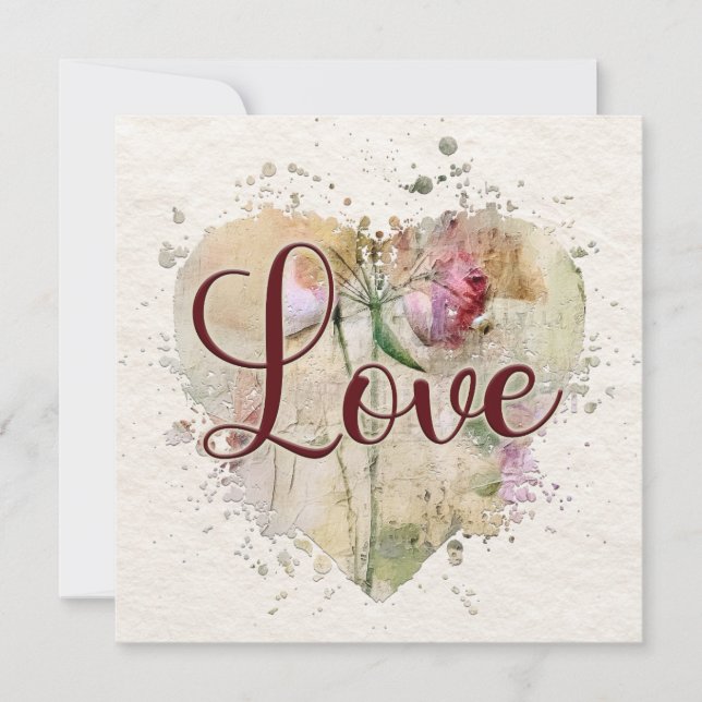 Romantiskt Kärlek Heart Note-kort Anteckningskort (Framsida)