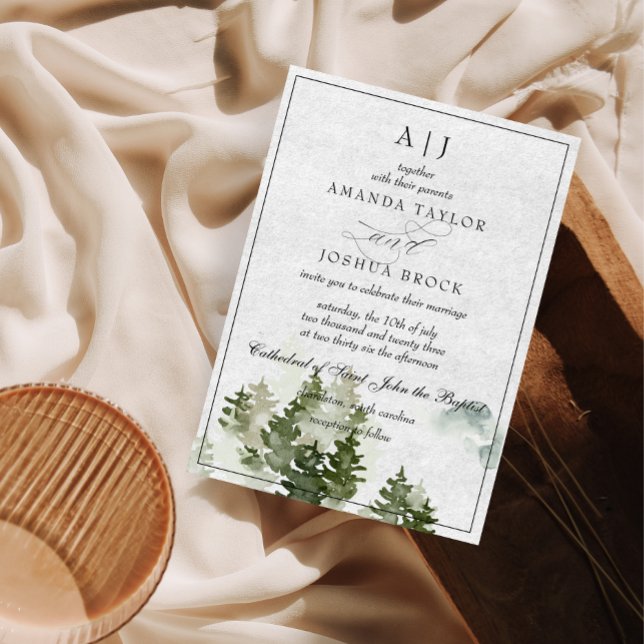 Romantiskt klassiskt manus rustika bröllopsinbjuda inbjudningar (Skapare uppladdad)