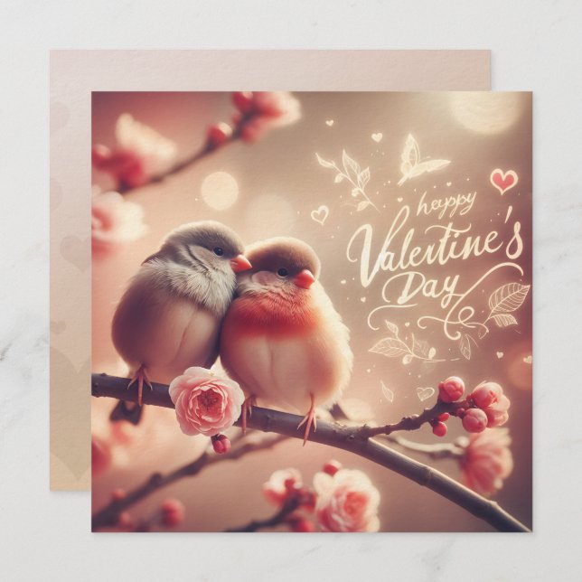 Romantiskt kort för alla hjärtans dagar - ljus och (Fram/baksida)