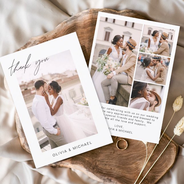 Romantiskt kort för Bröllop-foto, minimalistiskt (Skapare uppladdad)