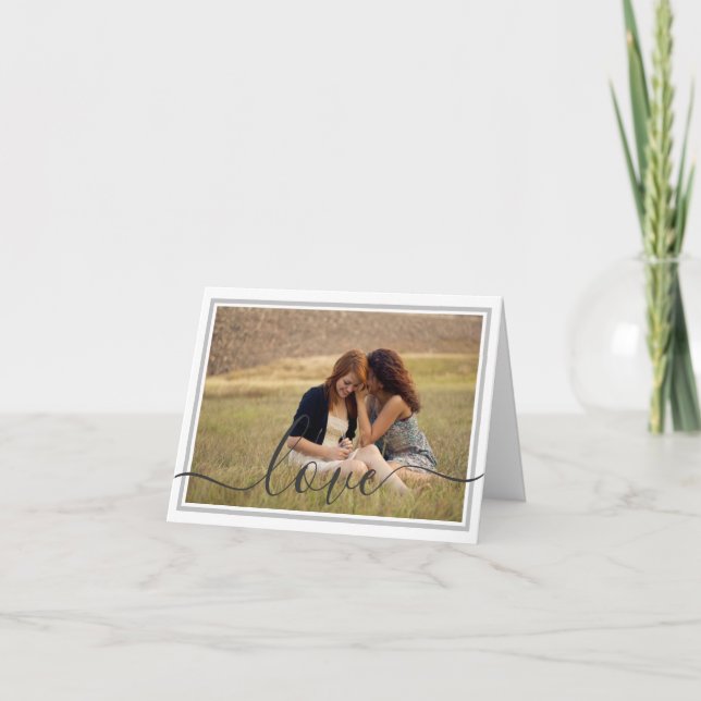 Romantiskt kort - lägg till ditt eget foto (Framsida)