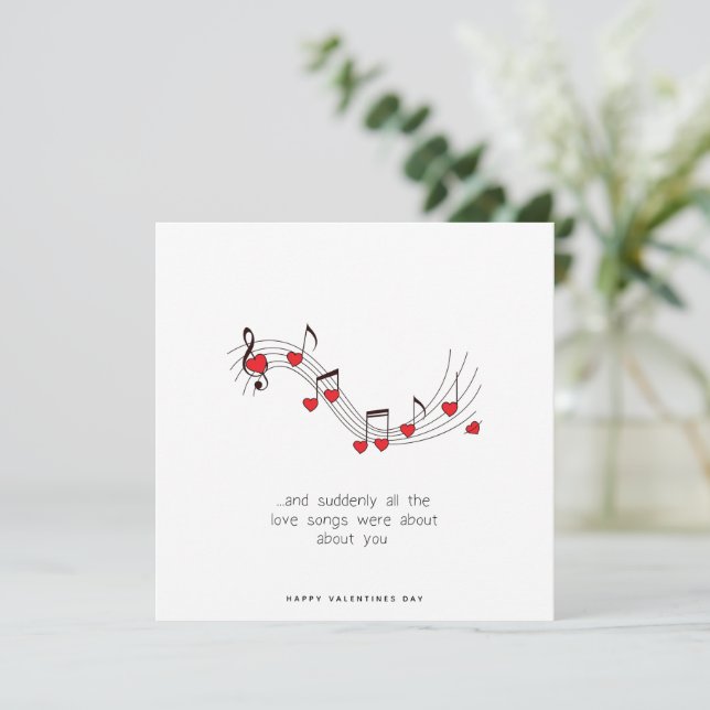 Romantiskt kort - Valentines day-kort för födelsed (Stående Fram)