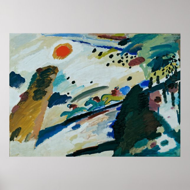 Romantiskt landskap av Wassily Kandinsky Poster (Framsidan)
