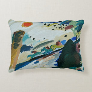 Romantiskt landskap av Wassily Kandinsky Prydnadskudde