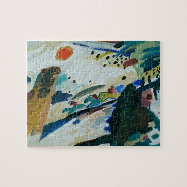 Romantiskt landskap av Wassily Kandinsky Pussel (Horisontell)
