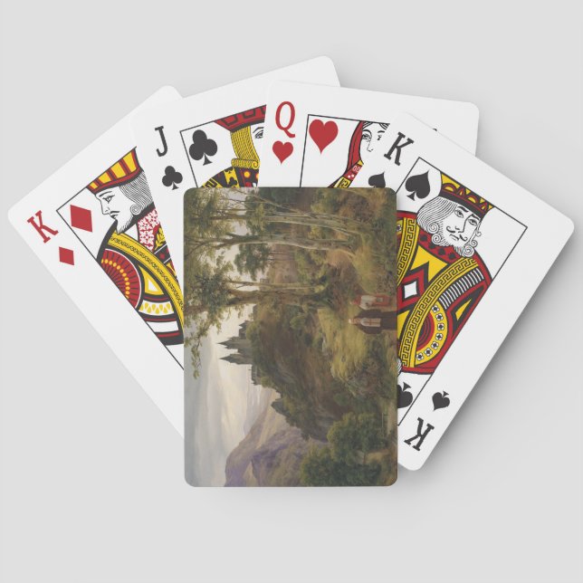 Romantiskt liggande med klosterkomplex casinokort (Baksidan)