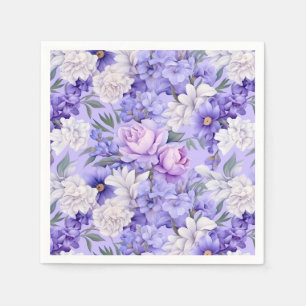 Romantiskt ljus lila blommor pappersservett