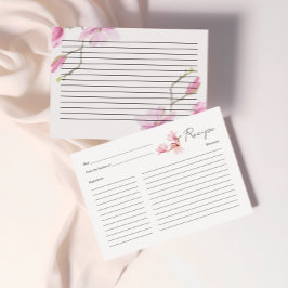 Romantiskt Magnolia Bröllopsfest Receptkort Tilläggskort