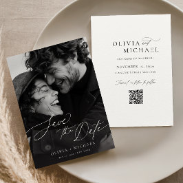 Romantiskt manus Foto Spara datum Inbjudan
