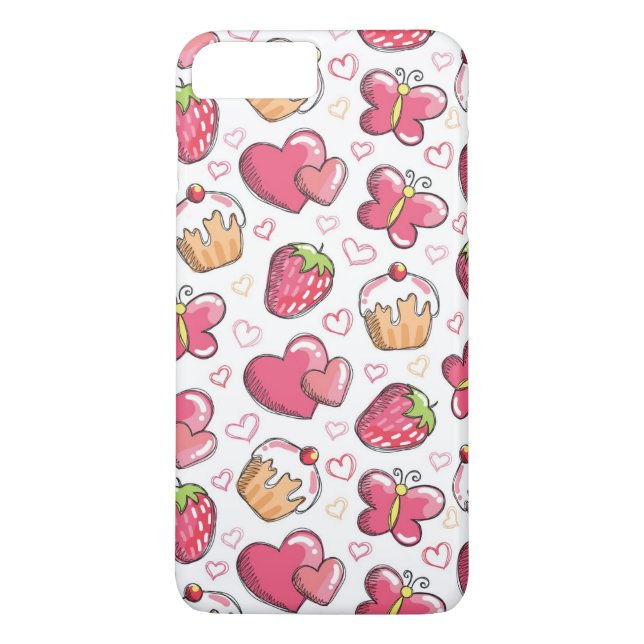romantiskt matmönster Case-Mate iPhone skal (Baksida)