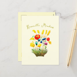 Romantiskt Meadow - Elegant Blommigt Birthday Touc Helg Vykort