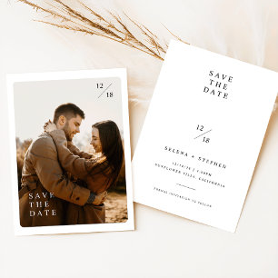 Romantiskt Modern Boho-foto sparar datumet Inbjudningar