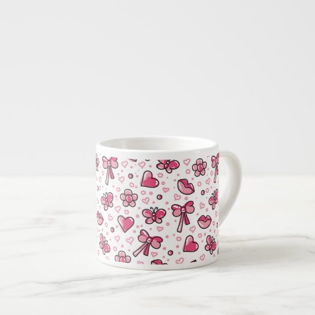 romantiskt mönster espressomugg (Framsida höger)
