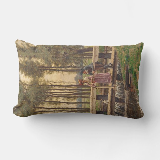 Romantiskt möte i Ställe (av Edmund Blair Leighton Lumbarkudde (Framsida)