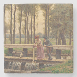 Romantiskt möte i Ställe (av Edmund Blair Leighton Stenunderlägg