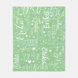 Romantiskt Namn och Cute Hearts upprepade gånger v Fleecefilt