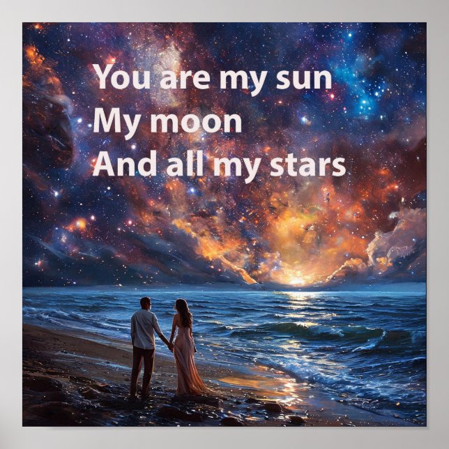 💕 Romantiskt Oceanpar kärleksinspirerande citat  Poster (Framsidan)