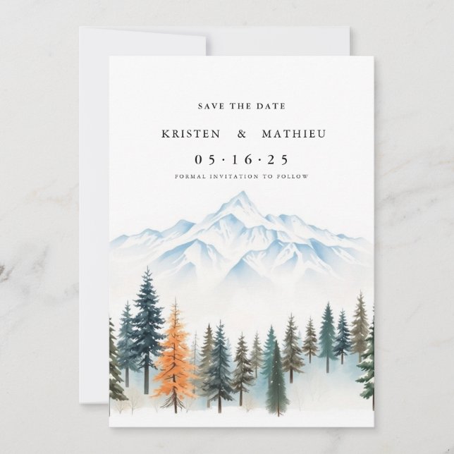 Romantiskt Online Mountain Spara Datumet (Framsida)