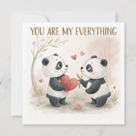 Romantiskt panda-kort julkort