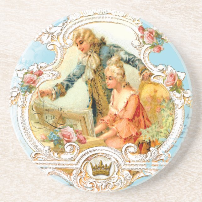 Romantiskt par 1800-talsmusik Underlägg Sandsten (Framsidan)