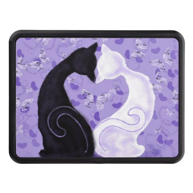 Romantiskt par Cat Hitch Cover Dragkroksskydd (Framsidan)