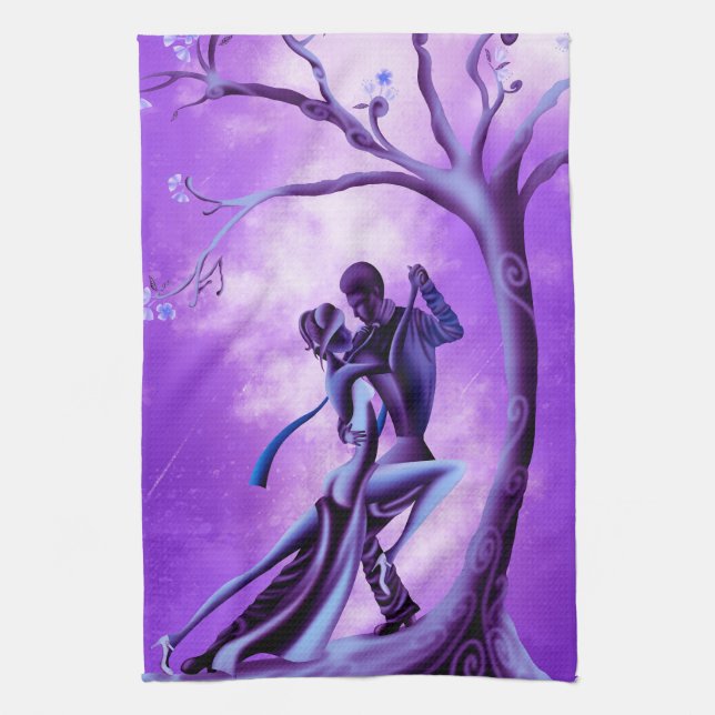 Romantiskt par Dance Tango Tea Towel Kökshandduk (Vertikal)