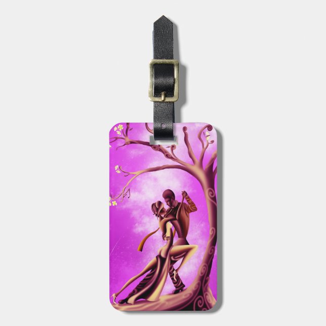 Romantiskt par dansar Tango Luggage Tag Bagagebricka (Vertikal Framsida)