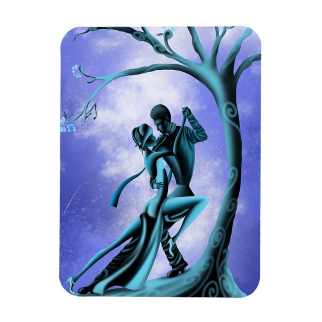 Romantiskt par dansar tango  magnet (Vertikal)