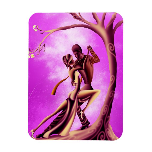 Romantiskt par dansar tango  magnet (Vertikal)