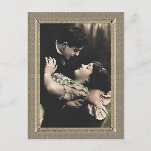 Romantiskt par - ett och endast kärlek vykort (Framsida)