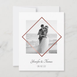 romantiskt par foto ro guld ram minimalist julkort