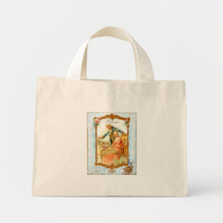 Romantiskt par Harpsicord Art Bag Tote Mini Tygkasse