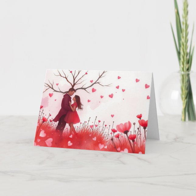 Romantiskt par helgkort (Framsida)