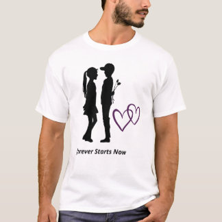 Romantiskt Par Hjärtan T-Shirt