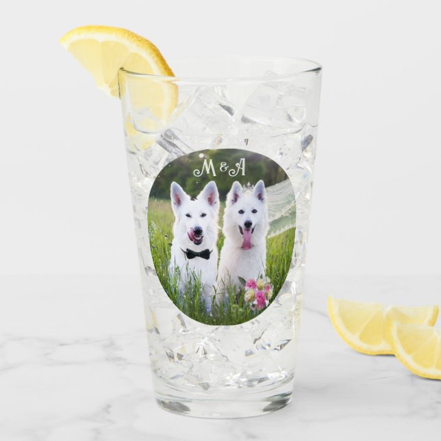 Romantiskt par hundar som gifter sig glaskopp (Framsida Ice)